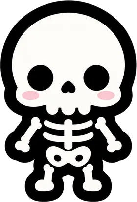 The skel mascot, a small smiling skeleton